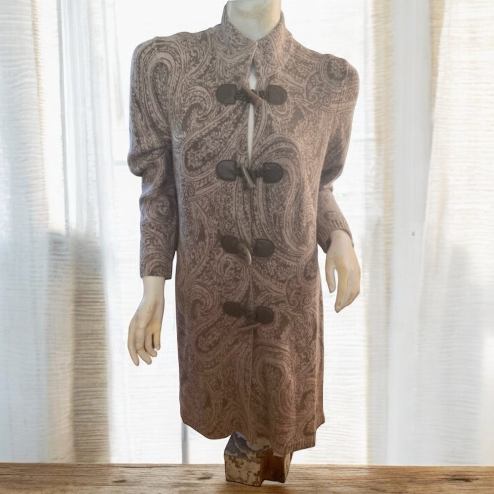 ❄️ 50% off winter Charter Club paisley toggle closure tunic cardigan sweater L